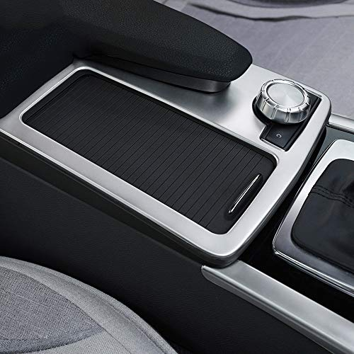 DIYUCAR Für C-Klasse W204 2008-2014 Auto ABS Matt Silber Mittelkonsole Getränkehalter Rahmenverkleidung
