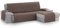 Textil-home MALU Chaise Longue Sofa Bezug, Schutz für Rechtsarm Gesteppte Sofas - sofaueberwurf L Form - Größe -240cm. Farbe Braun (Vorderansicht)