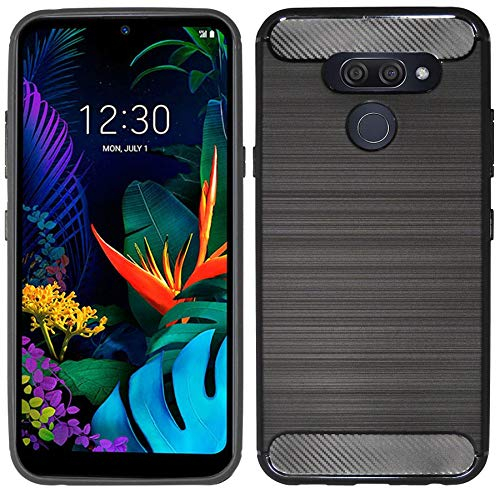 cofi1453® Silikon Hülle Carbon kompatibel mit LG K50 TPU Case Soft Handyhülle Cover Schutzhülle Schwarz