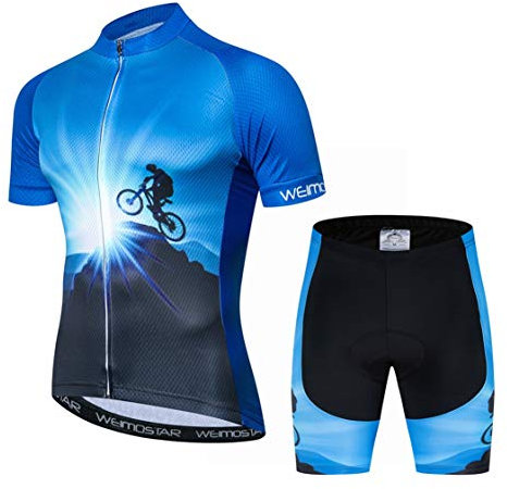 MTB Trikot Sets Herren Radtrikot Kurzarm Radtrikot Anzüge Zip Mountain Road Bekleidung Fahrrad Top Shirts Atmungsaktiv Sommer Pro Team Sport Rennrad Trikot für Herren Größe XXXL