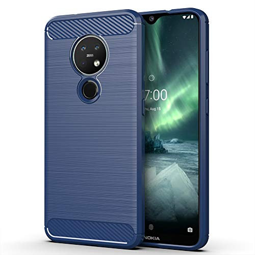 NOKOER Funda para Nokia 6.2/Nokia 7.2, TPU Delgada Disipacion de Calor Telefono Movil Cover, Material Suave Sensación Cómoda Huella Digital Anti Case para Nokia 6.2/Nokia 7.2 Smartphone - Azul