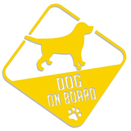 Decus Shop Dog on Board XL 0232 (gelb) // Sticker OEM JDM Style Aufkleber