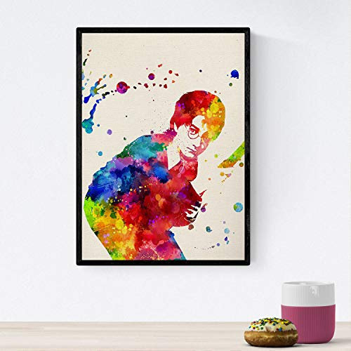 Set von 4 Platten Rahmen Star Wars Aquarell-Stil. Poster mit Bildern von Star Wars. Haus Dekoration. Hochwertige 250 Gramm Papier. Füllen Sie Ihren Hausstil. Nacnic