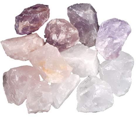 Edelsteinwasser Basis-Set zur Wasserbelebung |100% Natur-Kristalle Grundmischung für Trinkwasseraufbereitung: Rosenquarz, Amethyst, Bergkristall