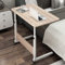 Youyijia Height Adjustable Mobile Table 40x60-(67-80) cm Height Adjustable Laptop Table Workstation Laptop Overbed Multi Table with Metal Frame & Rolling Castors - Light Wood Color
