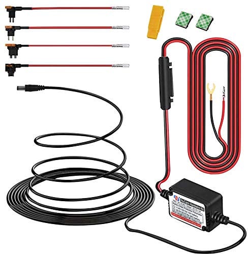 NUNET 15ft Car Dash Cam Hardwire Kits,DC 5.5mm Head Charge Cable Tools w. Mini(ACS)/LP Mini(ACN)/ATO(ATC or ACU)/Micro2(ACZ) Fuse for NuCam WR & Galaxy Projector etc