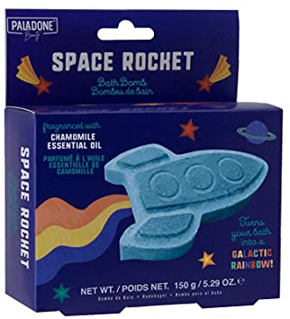 Paladone Emporium Raketenschiff Badebombe | Ätherisches Kamillenöl Rainbow Coloured Bath Fizz
