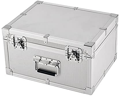 Mingmo Tool Kit Carrying Tool Box Aluminum Hard Tool Box Briefcase Portable Storage Toolbox Carrying Case PC Camera Equipment Organizer Chest with Removable Foam Toolbox Storage Case (Size : Es)