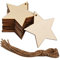 20 Rustic Wooden Baubles - Natural Wooden Star Shapes for Christmas Wedding Party Decor