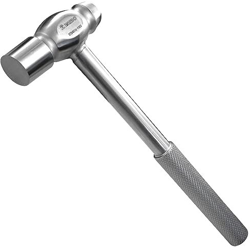 WEDO Martello Rotondo,680g,Martello A Penna Tonda da Acciaio inossidabile,Sfera di martello con manico in Acciaio inossidabile,lunghezza 280mm,rana morta una volta sola