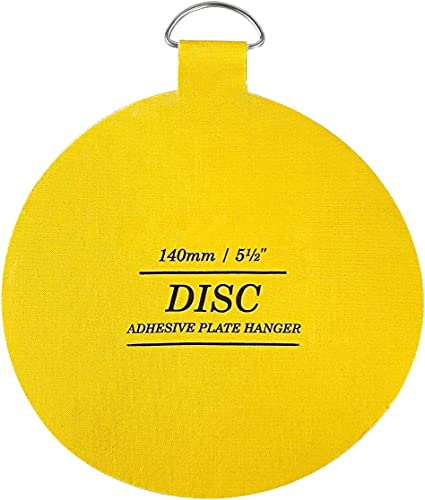 Disc Plate Hangers for Walls - Strong Invisible Plate Holder Self Adhesive Stick On Hooks Picture Hanging Wall Plate Holder (140mm / 5.5)