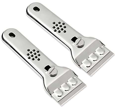 Stainless Steel Cleaning Shovel, Multifunctional Cleaning Shovel Kitchen Tile decontamination Scraper Wall and Floor Cleaning Scraper, Household Gadgets Multifunctional Kitchen Cleaning Shovel, 2PCS