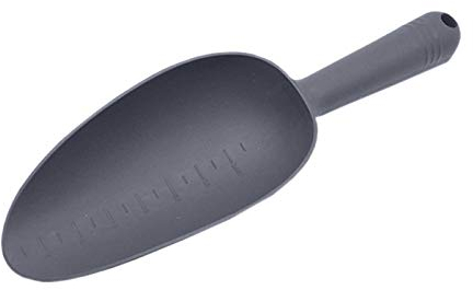 Generic Pala de plástico para plantas de jardín, bonsái, pala de mano, paleta, terraza, césped y jardín césped con fertilizante (negro, talla única)