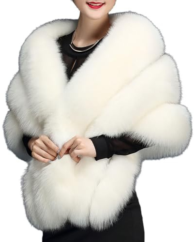 BININBOX Châle Étole Fausse Fourrure Femme Hiver Chaud Cape Banquet Marriée Soirée Cérémonie