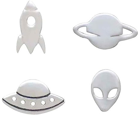 Gemshine - Damen - Ohrstecker - ALIEN UFO