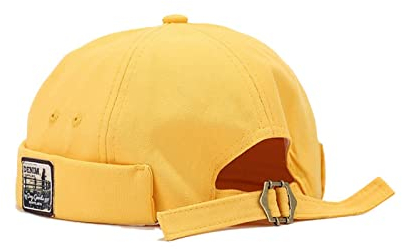 Faringoto Berretti unisex senza visiera senza visiera da marinaio, DZM34-Giallo, Etichettalia unica