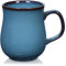 800 ml Extra Grande Tasse à café céramique, Oversized tasse à thé faite à la main en vitrage du four pour le bureau et la maison, Grande poignée, Micro-ondes et lave-vaisselle sécurité (Fog Blue)