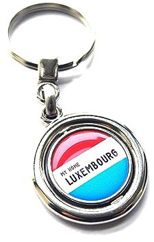 decal arts Schlüsselanhänger mit Luxemburg-Flagge, Metall, patriotischer Anhänger für Männer und Frauen, Geschenk, Schwarz , L