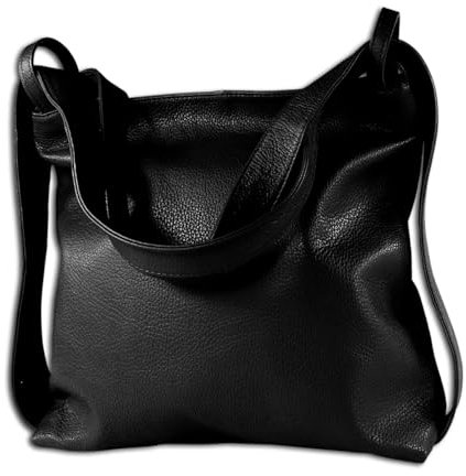 Toscanto Damen Schultertasche Cityrucksack Leder Tasche schwarz OTT611SS Leder Schultertasche