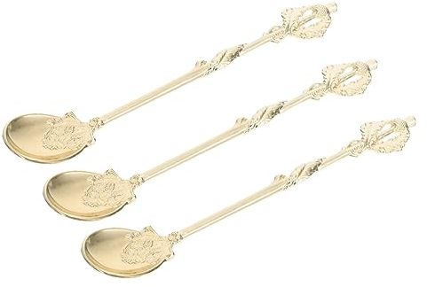 MAGICLULU 3St Löffel afternoon tea ice cream scoop pian Nachmittagstee spoons rühren klein Cupcake-Schaufel Mini-Kugeln Heimgeschirr Nachtisch Eisportionierer Zepter Zinklegierung