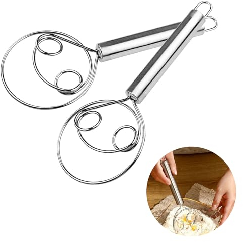 Dänischer Schneebesen, 2 Stück Dänische Teig Schneebesen Holländischer Schneebesen Eierschläger Dänische Teig Schneebesen Edelstahl Mixer 304 Edelstahldraht Für Brotkuchenherstellung