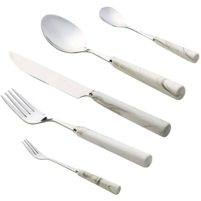 MAGICLULU Juego De 5 Piezas stainless steel cuberteria Cubiertos de mesa set de cubiertos set cubiertos cutter tenedores de cena juego de cuchara y tenedor Acero inoxidable