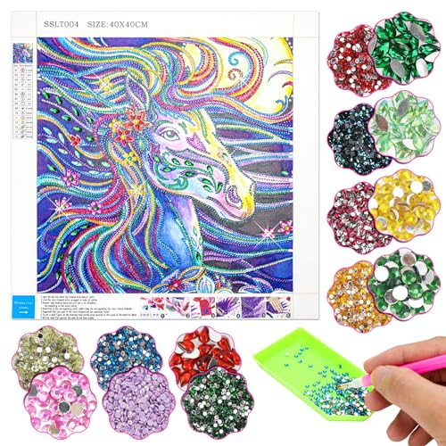 Dream Fun Pferde Mädchen Bastelset Geschenke 8 9 10 11 12 13 Jahre: Diamant Painting Basteln Mädchen 8 9 10 11 12 Jahre, Diamond-Painting Malen Nach Zahlen ab 7 8 9 10 Jahre Mädchen Kindergeburtstag