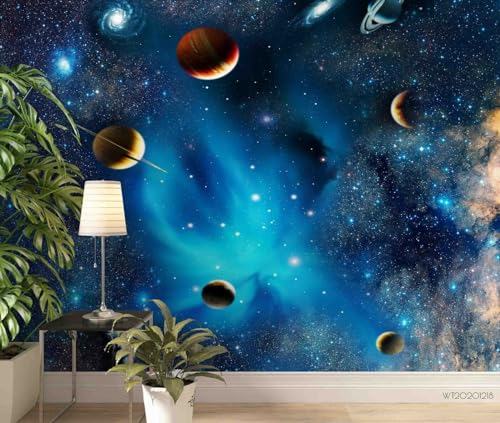 Wandbilder Wand Deko 3D-Weltraum-Galaxie-Planet Premium Art Print Wall Mural Decoration Poster Picture Design Modern wall,150 * 105cm