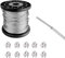 WENLISELL 50m Stainless Steel Wire Cable with M3 Cable Clamp, 7x7 Strand Core 3mm Wire Rope for Garden, Fence, Hanging