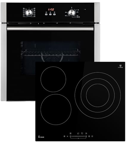 Conjunto: 60cm Horno electrico empotrable BO8805SS + 59cm Placa vitrocermica KF5903SP | Parrilla | Aire caliente | Temporizador automático | SET8805KF593SP