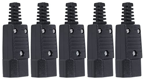 Qhpnunhq 5X Nero IEC-320 C14 Spina Maschio AC Potenza Inlet Presa Connettore 250V 10A