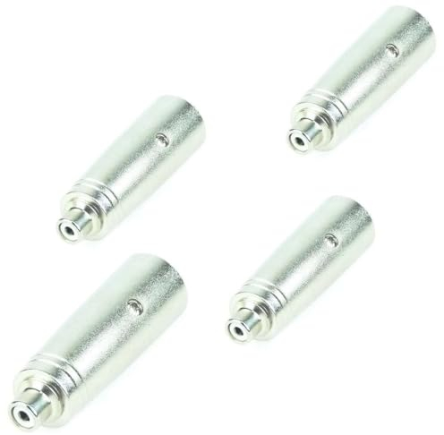 Adam Hall 4 x Connectors K4A RF2 XM3 Ganzmetall Adapter Verbinder Konverter - XLR 3 pol Male Stecker auf Cinch RCA Female Kupplung Buchse