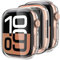 Delidigi 3 Pièces Transparent PC Coque pour Apple Watch 44mm, HD Clear Case de Protection en Verre Trempé Intégré pour iWatch Series 6 5 4 SE (44mm, Clair)