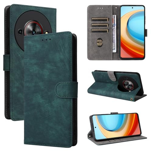 BELLA BEAR Cover ZTE Blade A75 5G, [Tecnologia di Blocco RFID] Custodia per ZTE Blade A75 5G, Custodia ZTE Blade A75 5G con [Supporto Scheda] [Funzione Kickstand]-Verde