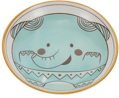 Ciieeo 1 Plato De Cerámica Animal Plato De Comida De Dibujos Animados Almuerzo Platos Redondos Para Servir Comida Platos Para Niños Bandeja Redonda Para Servir Merienda De Frutas