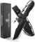 DRACHENADER B-ER-TANTO POINT Couteau tanto, longueur de lame 13 cm, acier 5Cr14MoV, pleine soie, couteau de survie pour l'extérieur avec étui et manche ABS, noir solide