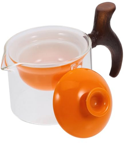 BEBEMOKO 360 tetera de ceramica teteras antiguas tetera vintage tetera sola olla Hervidor de filtro de té antiguo tetera con asa lateral tetera casera tetera calefactora cerámica Orange