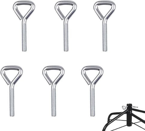 Christmas Tree Stand Bolts,Ompinda 6 Pcs Heavy Duty Steel Replacement Eyebolt Flat Screws Fittings for Christmas Trees Base or Garden Parasol Stand