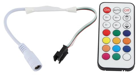 Grcfumo RF Mini Remote Dimmer Controller, 21 Keys Dimmer Controller, WC2811 2812B Full Color Mini RF LED Controler