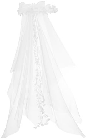Brautstirnband mit Schleier Weiß aus Gewebe für Hochzeiten