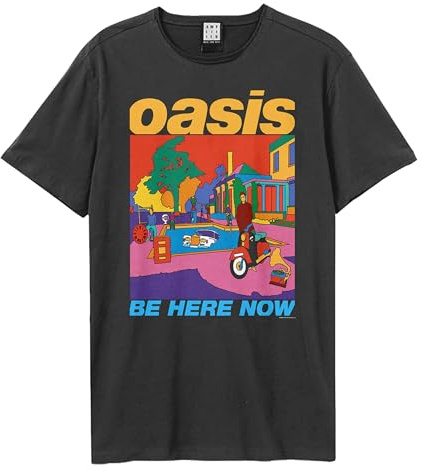 Amplified Be Here Now Oasis Album Artwork T-Shirt Charcoal Medium