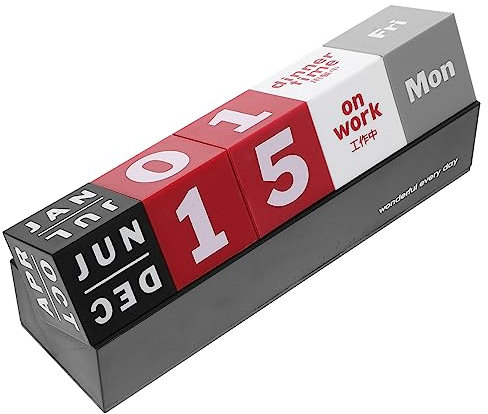Generisch Ewige Kalenderornamente Tischkalenderblöcke Retro-tischkalender Tagesplaner Flip-uhr Radio Digitaler Kalender Großer Kalender Kühlschrank Kalender Digitaler Wecker Papier Büro Holz