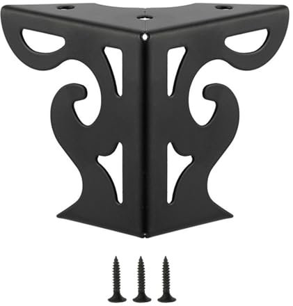 XINYIN Lot de 4 pieds de meubles modernes en métal - Finition noire - Pieds de meubles contemporains en fer pour canapé, table, armoire, lit