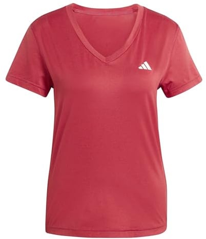 adidas Women's Workout Essentials V-Neck T-Shirt, Active Maroon, XL