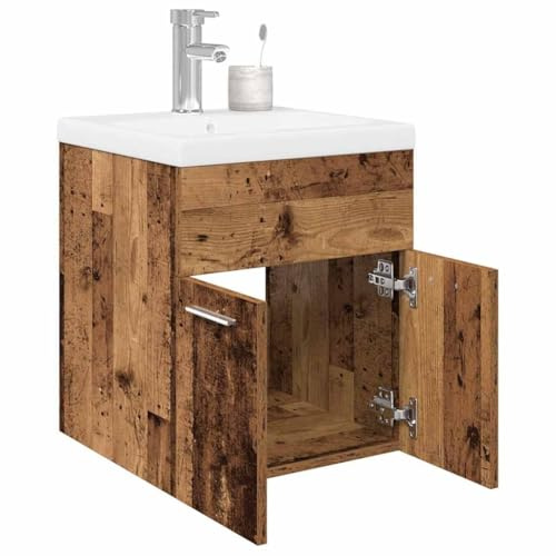 Genérico Mueble Fregadero con Lavabo y Grifo empotrados Madera Vieja,Muebles de baño-3328905