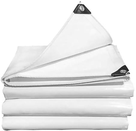 Bâche robuste en PVC blanc de 1 x 1 m à 5 x 5 m d'épaisseur pour camions, bateaux, piscines et utilisation en extérieur (5 x 7 m)