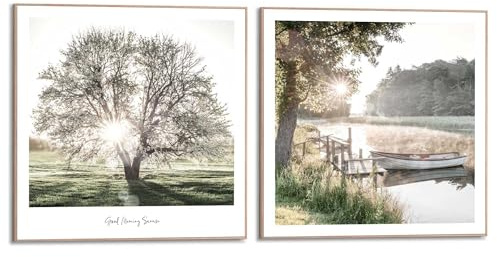 REINDERS Bilder Set, Nature Vibe, Home Office, MDF, 50 x 50