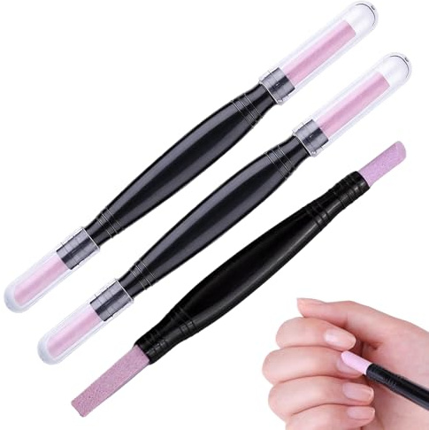 3pcs Fingernail Files for Women Nail Cuticle Pusher Nail Sanding Pen Nail File Board Cuticle Stick Pen Nail Scrub Stick Nail Art Tools
