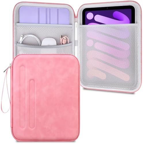 Lacdo Bolsa Blanda de Tableta Estuche para iPad Mini 7 (A17 Pro), iPad Mini 6 5 4 3 2, Samsung Galaxy Tab A7 Lite/Tab A9 8.7, Lenovo Tab M8, Huawei MediaPad M5, Estuche rígido Protector, Rosa