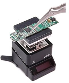 Preheating Station, MHP30 Mini Hot Plate SMD Preheater Preheating Rework Station PCB Board Soldering Desoldering Heating LED Strip Repair Tool(MHP30)